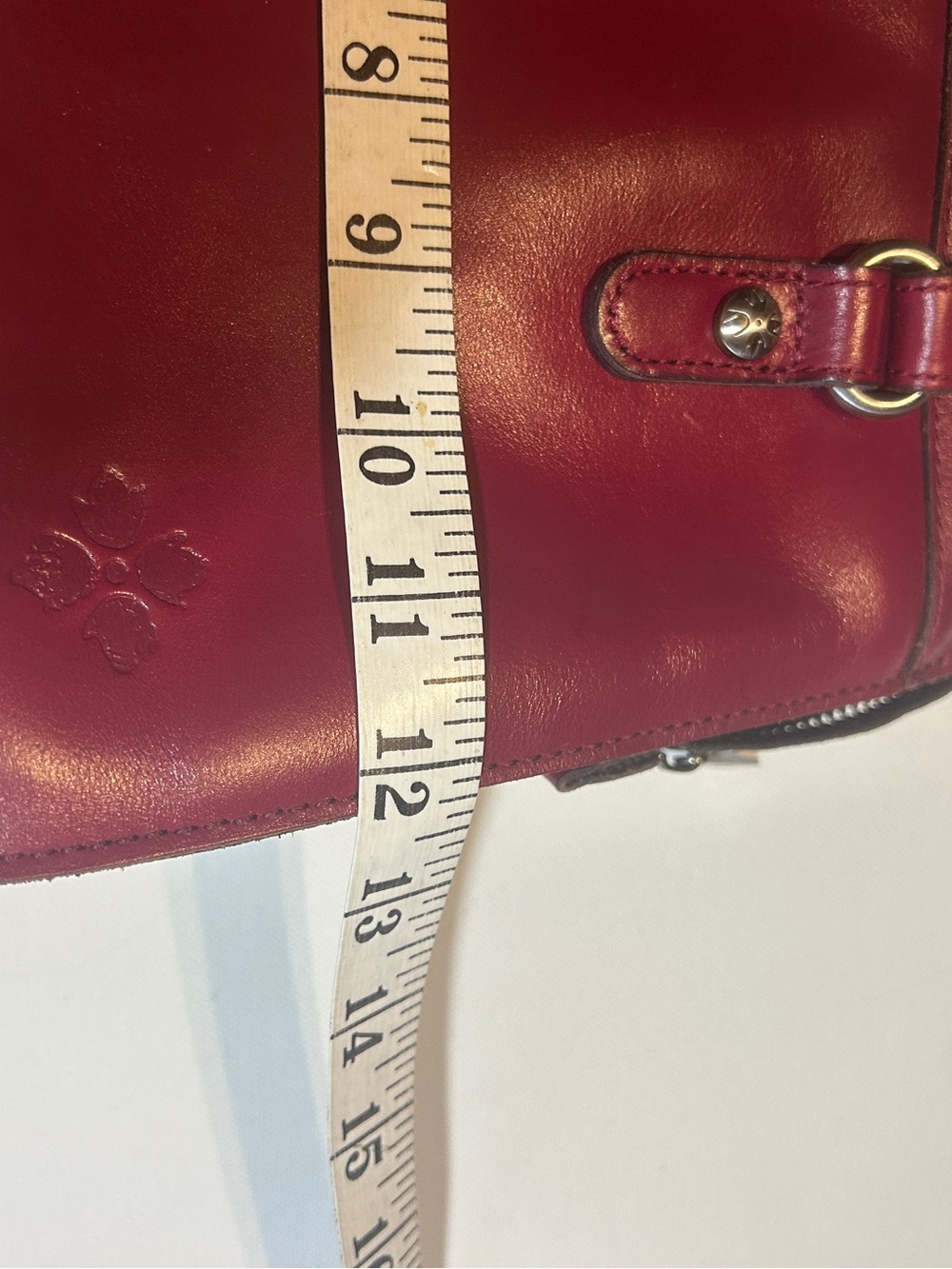 Patricia Nash Wine Oxblood Leather Satchel Shoulder Bag Top Zip Structured Handb - Picture 2 of 7